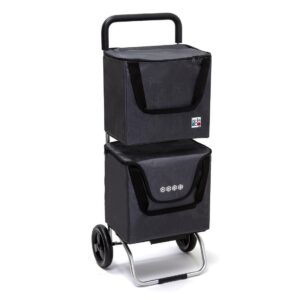 Chariot de courses pliable Modulobag - Sac 2x20L - Anthracite - 2 roues
