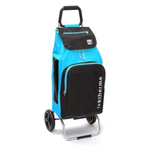 Chariot de courses pliable Sidebag - Sac isotherme ❄️ 55L - Turquoise anthracite