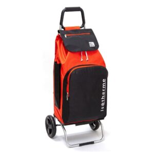 Chariot de courses pliable Sidebag - Sac isotherme ❄️ 55L - Red / Black - 2 roues