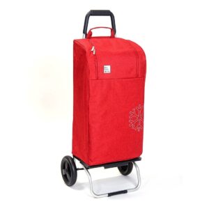 Chariot de courses pliable Sidebag - Sac isotherme ❄️ 42L - Fashion Bordeaux - 2 roues