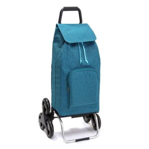 Chariot de courses pliable Sidebag Carlux - Sac 65L - Multipoches Chiné Canard - 6 roues avec verrouillage