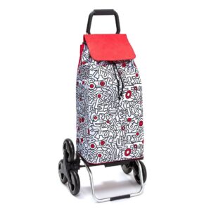Chariot de courses pliable Sidebag Carlux - Sac 55L - Street Art - 6 roues