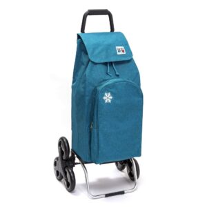 Chariot de courses pliable Sidebag - Sac isotherme ❄️ 55L - Chiné Canard - 6 roues