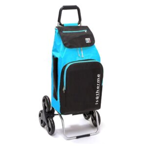 Chariot de courses pliable Sidebag - Sac isotherme ❄️ 55L - Turquoise anthracite - 6 roues