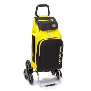 Chariot de courses pliable Sidebag - Sac isotherme ❄️ 55L - Yellow / Black - 6 roues