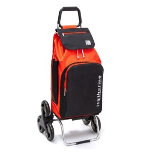 Chariot de courses pliable Sidebag - Sac isotherme ❄️ 55L - Red / Black - 6 roues