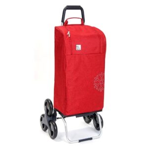 Chariot de courses pliable Sidebag - Sac isotherme ❄️ 42L - Fashion Bordeaux - 6 roues