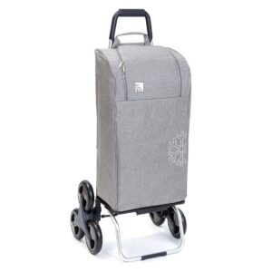 Chariot de courses pliable Sidebag - Sac isotherme ❄️ 42L - Fashion Gris - 6 roues