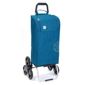 Chariot de courses pliable Sidebag - Sac isotherme ❄️ 42L - Fashion Turquoise - 6 roues