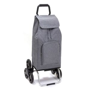 Chariot de courses pliable Sidebag Carlux - Sac 65L - Multipoches Chiné Gris - 6 roues