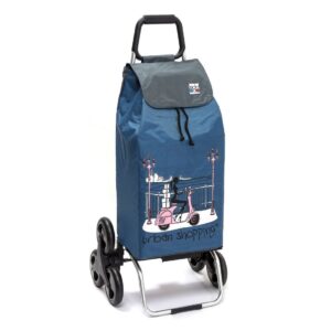 Chariot de courses pliable Sidebag Buggy - Sac 55L - US Bleu - 6 roues avec verrouillage
