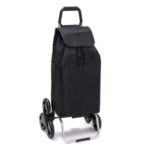 Chariot de courses pliable Sidebag Buggy - Sac 55L - Noir - 6 roues avec verrouillage