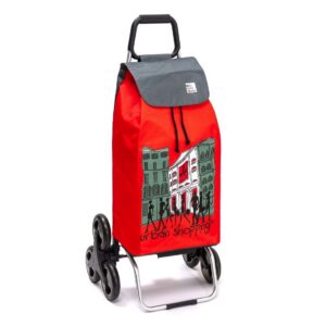 Chariot de courses pliable Sidebag Buggy - Sac 55L - US Rouge - 6 roues avec verrouillage