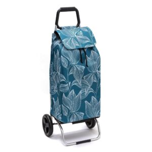 Chariot de courses pliable Sidebag Carlux - Sac 55L - Greenleaves - 2 roues