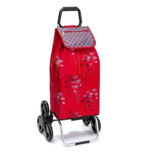 Chariot de courses pliable Sidebag Carlux - Sac 55L - Artifice Rouge - 6 roues