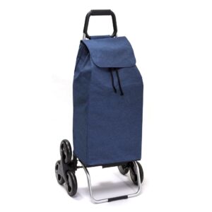 Chariot de courses pliable Sidebag Carlux - Sac 55L - Bluejean - 6 roues