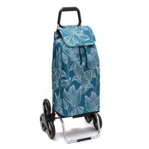 Chariot de courses pliable Sidebag Carlux - Sac 55L - Greenleaves - 6 roues avec verrouillage