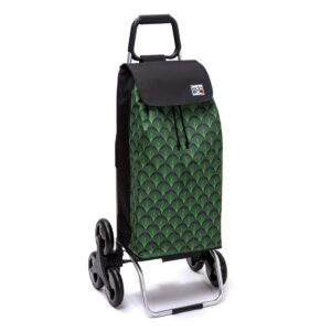 Chariot de courses pliable Sidebag Carlux - Sac 55L - Greenpalm - 6 roues