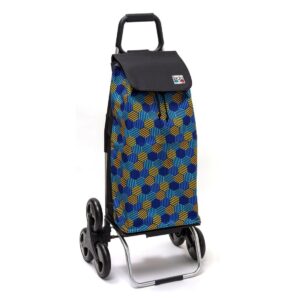 Chariot de courses pliable Sidebag Carlux - Sac 55L - Hexablue - 6 roues avec verrouillage
