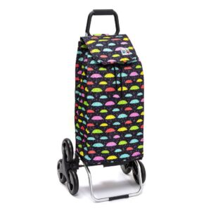 Chariot de courses pliable Sidebag Carlux - Sac 55L - Parapluie - 6 roues