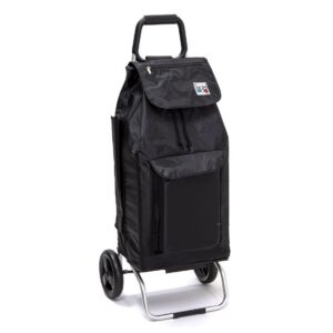 Chariot de courses pliable Sidebag Carlux - Sac 65L - Multipoches Noir - 2 roues